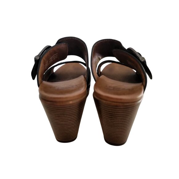 Dansko Ramona Black Leather Nubuck Open-Toe Heeled Slide Sandals EU 37 - Picture 7 of 8